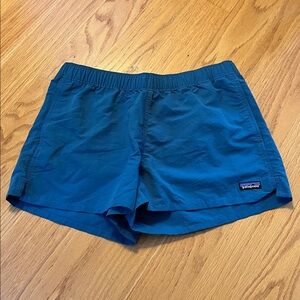 PATAGONIA Womens Barely Baggies Shorts 2.5" inseam size M teal blue/green